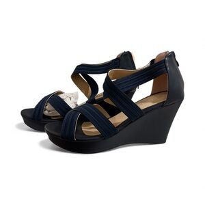 Women's Navy Wedge Sandals